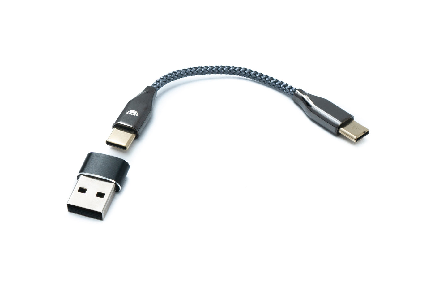 SYSTEM-S Audio Decoder Kabel 10 cm USB 3.1 Typ C Stecker zu Stecker geflochten Adapter für DAC oder AMP