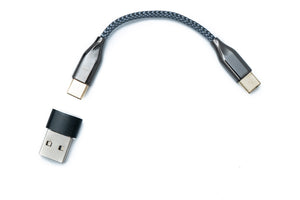 SYSTEM-S Audio Decoder Kabel 10 cm USB 3.1 Typ C Stecker zu Stecker geflochten Adapter für DAC oder AMP