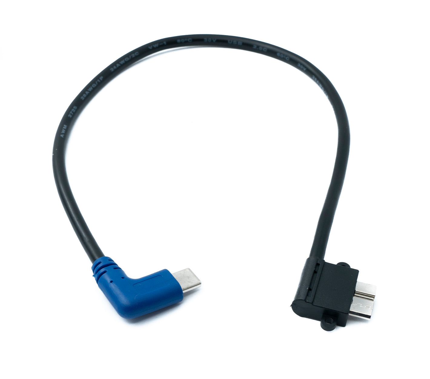 SYSTEM-S USB 3.1 Kabel 30 cm Typ C Stecker zu Micro B Stecker Winkel Left Angled Adapter