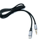 SYSTEM-S Audio USB Kabel 100 cm 3,5 mm Klinke Stecker zu 3.1 Typ C Stecker AUX geflochten Schwarz