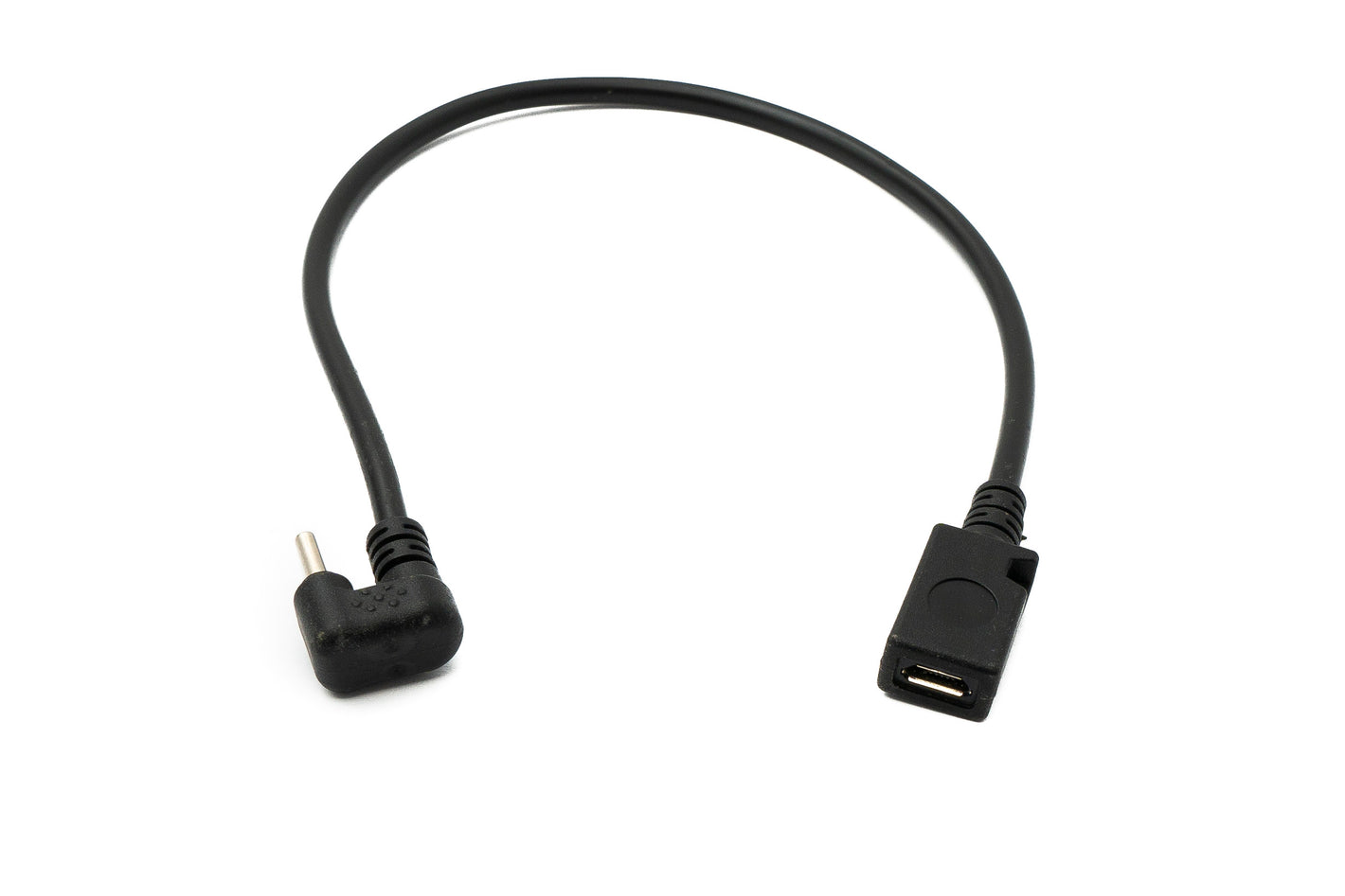 SYSTEM-S USB 3.1 Kabel 30 cm Typ C Stecker zu 2.0 Micro B Buchse 180° U Turn Winkel Adapter