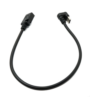 SYSTEM-S USB 3.1 Kabel 30 cm Typ C Stecker zu 2.0 Mini B Buchse 180° U Turn Winkel Adapter