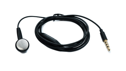 SYSTEM-S Mono In-Ear Headphones 120 cm AUX Jack TRRS 3.5 mm Plug Microphone