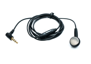 SYSTEM-S Mono In Ear Headphones 120 cm AUX Jack TRRS 3.5 mm Plug Angle Microphone