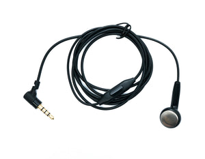 SYSTEM-S Mono In Ear Headphones 120 cm AUX Jack TRRS 3.5 mm Plug Angle Microphone