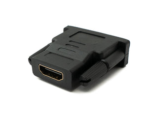 SYSTEM-S DVI D Adapter 24 + 1 Stecker zu HDMI 1.4 Standard Buchse vergoldet 2K 30 Hz Full HD 144 Hz Kabel