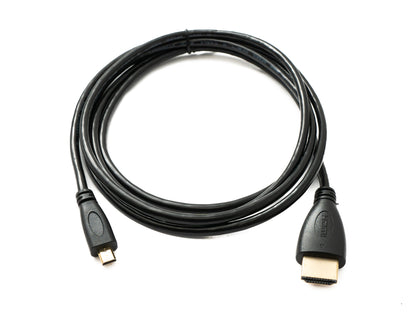 SYSTEM-S HDMI 1.4 cable 180 cm standard plug to micro plug 4K UHD 30 Hz 2K 60 Hz adapter