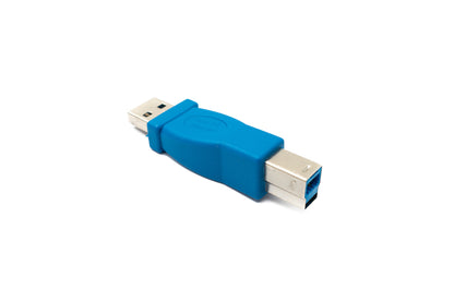 Adaptateur SYSTEM-S USB 3.0 type B mâle vers câble A mâle 5 Gbit/s 100W en bleu