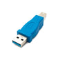 SYSTEM-S USB 3.0 Adapter Typ B Stecker zu A Stecker Kabel 5 Gbit/s 100W in Blau