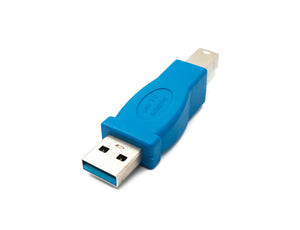 SYSTEM-S USB 3.0 Adapter Typ B Stecker zu A Stecker Kabel 5 Gbit/s 100W in Blau