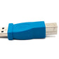 SYSTEM-S USB 3.0 Adapter Typ B Stecker zu A Stecker Kabel 5 Gbit/s 100W in Blau