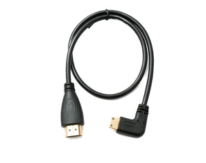 SYSTEM-S HDMI 1.4 Kabel 50 cm Standard Stecker zu Mini Stecker Winkel 4K UHD 30 Hz 2K 60 Hz Adapter