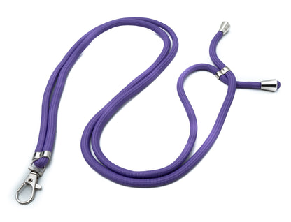 Bandoulière avec passant de cou pour étui de smartphone en nylon en violet