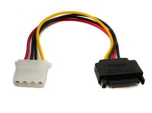 SYSTEM-S SATA Kabel 20 cm 15Pin Stecker zu IDE 4Pin Molex Adapter für Festplatte Laufwerke