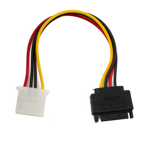 Câble SYSTEM-S SATA 20 cm 15 broches mâle vers IDE 4 broches adaptateur Molex pour disques durs