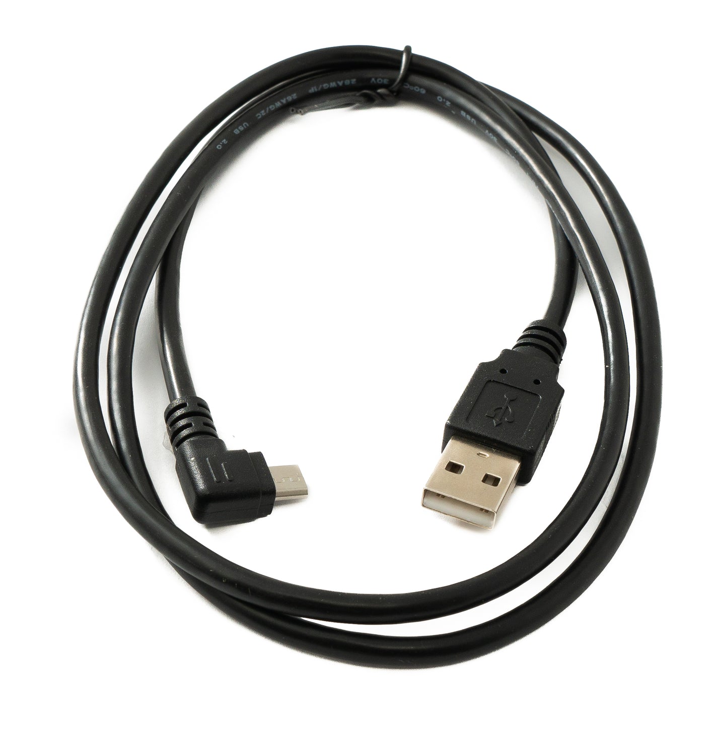 SYSTEM-S USB 2.0 cable 100 cm Micro B plug to Type A plug right angled adapter in black