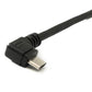 SYSTEM-S USB 2.0 Kabel 100 cm Micro B Stecker zu Typ A Stecker Right Angled Winkel Adapter in Schwarz