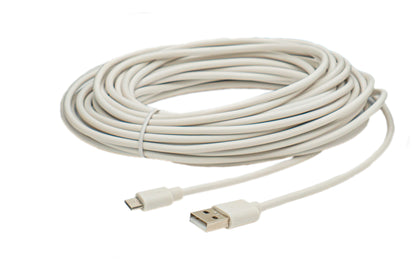 SYSTEM-S USB 2.0 Kabel 10 m Micro B Stecker zu Typ A Stecker in Weiß