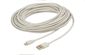 SYSTEM-S USB 2.0 Kabel 10 m Micro B Stecker zu Typ A Stecker Adapter in Weiß