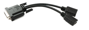 SYSTEM-S DMS 59 Y-Kabel 20 cm 59 Pin Stecker zu 2x HDMI 1.4 Standard Buchse vergoldet 2K 30 Hz Full HD 144 Hz