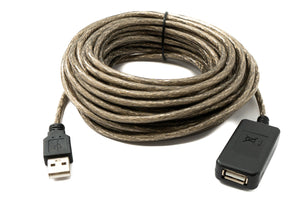 SYSTEM-S USB 2.0 cable 10 m type A male to female cable in grey 