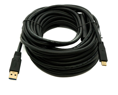 SYSTEM-S USB 3.1 Kabel 12 m Typ C Stecker zu 3.0 A Stecker Repeater Adapter 5 Gbit/s 100W in Schwarz