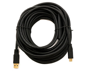 SYSTEM-S USB 3.1 Kabel 12 m Typ C Stecker zu 3.0 A Stecker Repeater Adapter 5 Gbit/s 100W in Schwarz