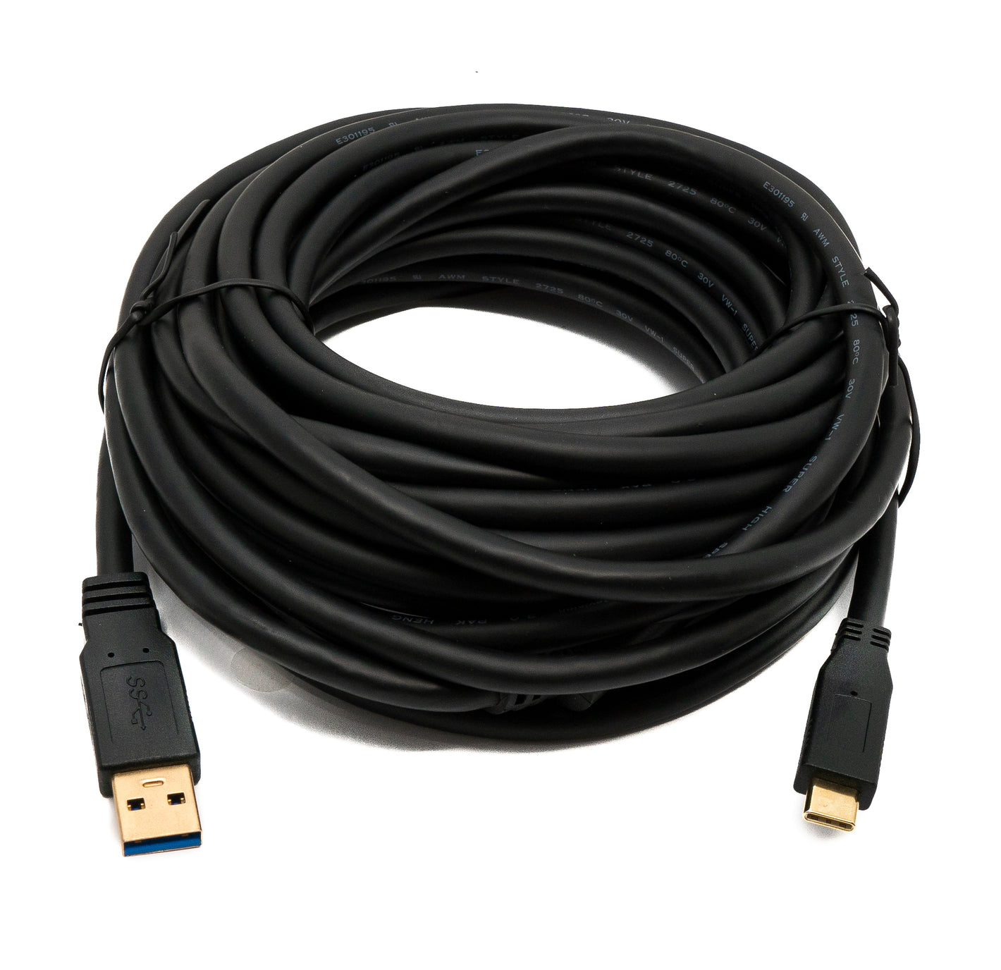 SYSTEM-S USB 3.1 Kabel 8 m Typ C Stecker zu 3.0 A Stecker Adapter 5 Gbit/s 100W in Schwarz