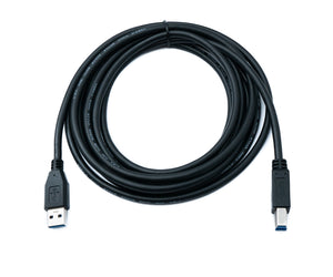 SYSTEM-S USB 3.0 Kabel 3 m Typ B Stecker zu A Stecker Adapter 5 Gbit/s 100W in Schwarz