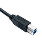 SYSTEM-S USB 3.0 Kabel 3 m Typ B Stecker zu A Stecker Adapter 5 Gbit/s 100W in Schwarz