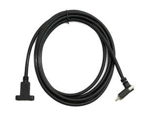 SYSTEM-S USB 3.1 Gen 2 Kabel 2 m Typ C Stecker zu Buchse Doppel Schraube Up Down Angled Winkel