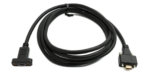 SYSTEM-S USB 3.1 Gen 2 Kabel 2 m Typ C Stecker zu Buchse Schraube in Schwarz