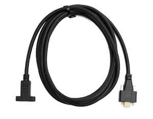 SYSTEM-S USB 3.1 Gen 2 Kabel 2 m Typ C Stecker zu Buchse Schraube in Schwarz