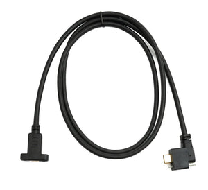 SYSTEM-S USB 3.1 Gen 2 Kabel 100 cm Typ C Stecker zu Buchse Einzel Schraube Left Right Angled Winkel