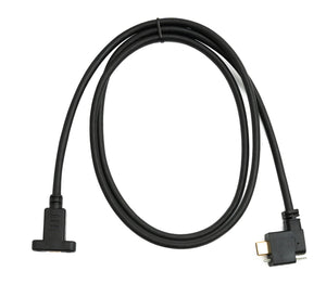 Câble USB 3.1 Gen 2 SYSTEM-S 100 cm Type C mâle vers femelle simple vis angle gauche droit