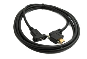 Câble SYSTEM-S USB 3.1 Gen 2 2 m Type C mâle vers femelle simple vis angle gauche droit