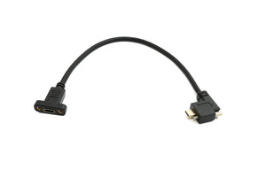 SYSTEM-S USB 3.1 Gen 2 Kabel 30 cm Typ C Stecker zu Buchse Einzel Schraube Left Right Winkel