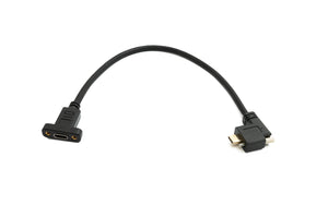 Câble SYSTEM-S USB 3.1 Gen 2 30 cm Type C mâle vers femelle simple vis angle gauche droit