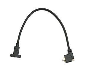 SYSTEM-S USB 3.1 Gen 2 Kabel 30 cm Typ C Stecker zu Buchse Einzel Schraube Left Right Winkel