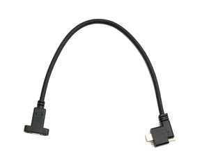 Câble SYSTEM-S USB 3.1 Gen 2 30 cm Type C mâle vers femelle simple vis angle gauche droit