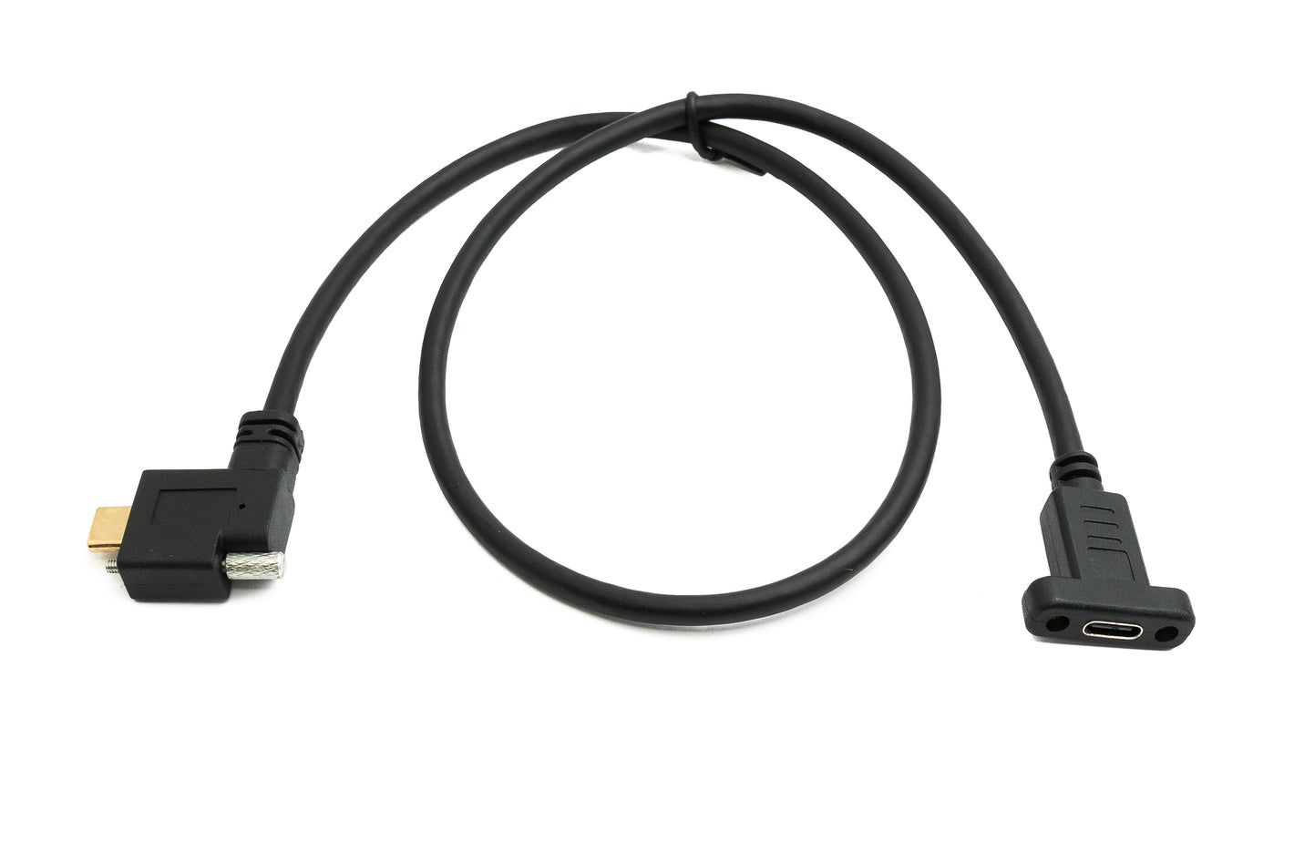 Câble SYSTEM-S USB 3.1 Gen 2 60 cm Type C mâle vers femelle simple vis angle gauche droit