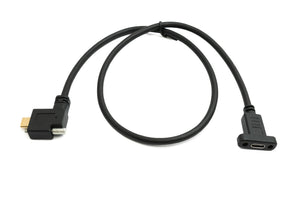SYSTEM-S USB 3.1 Gen 2 Kabel 60 cm Typ C Stecker zu Buchse Einzel Schraube Left Right Angled Winkel
