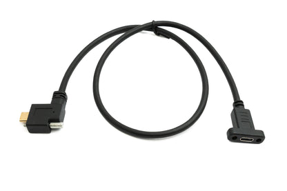 Câble SYSTEM-S USB 3.1 Gen 2 60 cm Type C mâle vers femelle simple vis angle gauche droit