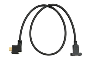 SYSTEM-S USB 3.1 Gen 2 Kabel 60 cm Typ C Stecker zu Buchse Einzel Schraube Left Right Angled Winkel