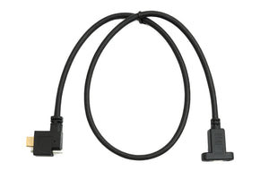 Câble SYSTEM-S USB 3.1 Gen 2 60 cm Type C mâle vers femelle simple vis angle gauche droit