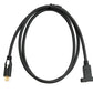 SYSTEM-S USB 3.1 Gen 2 Kabel 100 cm Typ C Stecker zu Buchse Einzel Schraube in Schwarz