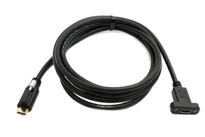 SYSTEM-S USB 3.1 Gen 2 Kabel 2 m Typ C Stecker zu Buchse Einzel Schraube Adapter in Schwarz