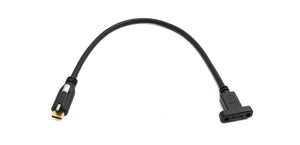 SYSTEM-S USB 3.1 Gen 2 Kabel 30 cm Typ C Stecker zu Buchse Einzel Schraube Adapter in Schwarz