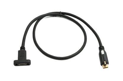 SYSTEM-S USB 3.1 Gen 2 Kabel 60 cm Typ C Stecker zu Buchse Einzel Schraube in Schwarz