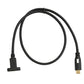 SYSTEM-S USB 3.1 Gen 2 Kabel 60 cm Typ C Stecker zu Buchse Einzel Schraube Adapter in Schwarz